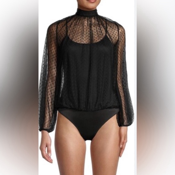 BCBGMAXAZARIA Women's XS Balloon
Sleeve Mock Neck Bodysuit - Picture 5 of 6
